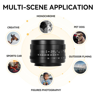 7artisans 50mm APS-C Manual Prime Lens For Canon EOS-M Fuji X