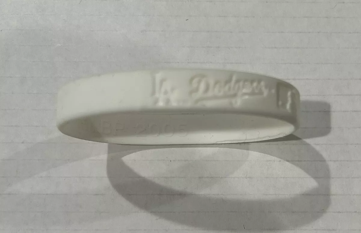LA Los Angeles Dodgers White Wristband Silicone Rubber MLB