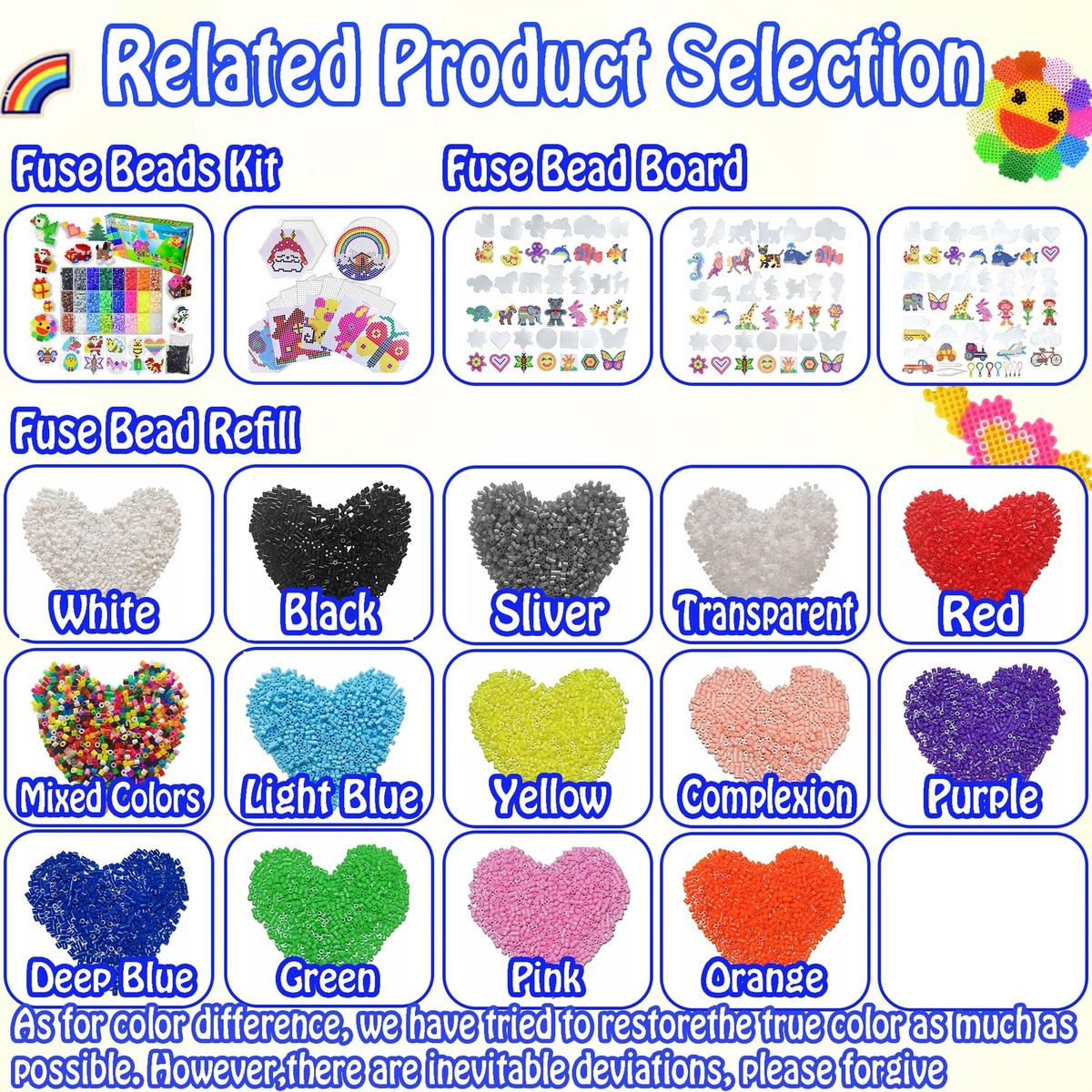 1000Pcs Beads Fuse Beads 5mm Mixed Colors Melting Beads for