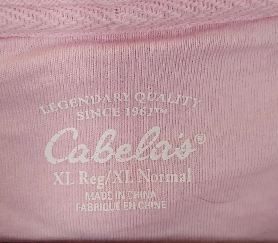 Cabela's pink and Gray hoodie with embroidery and screen.Print sz Xl Gg5 - Image 2 of 4