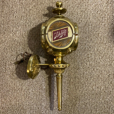 Vintage Schlitz Beer Lighted Carriage Lamp Wall Sconce Bar Sign | eBay