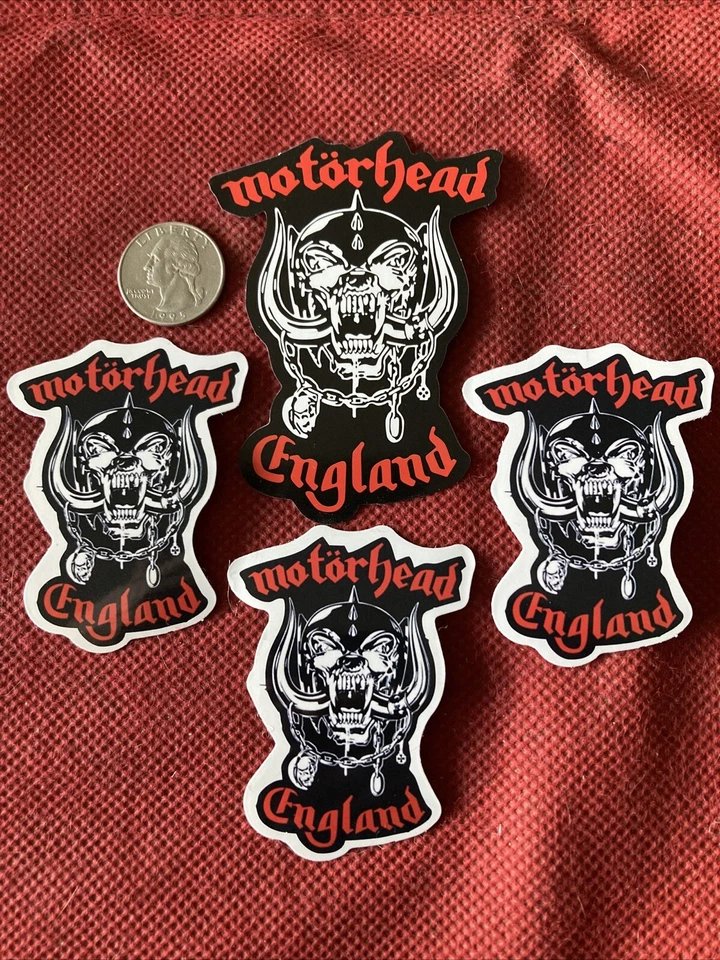 Motorhead Stickers (4) Rock Decals Skateboard Metallica Black Sabbath Kiss Metal
