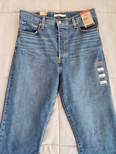 NWT WOMEN'S LEVI JEANS Ribcage Straight Ankle Super High Rise Button Fly 32 x 27