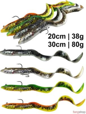 Savage Gear 4D REAL EEL 20cm 38g 30cm 80g SINKING mit Haken in 4 Farben