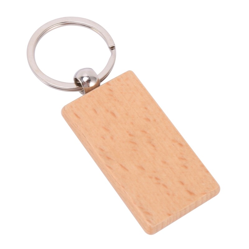 60Pcs Blank Wooden Key Chain Diy Wood Keychains Key Tags Can Engrrm eBay