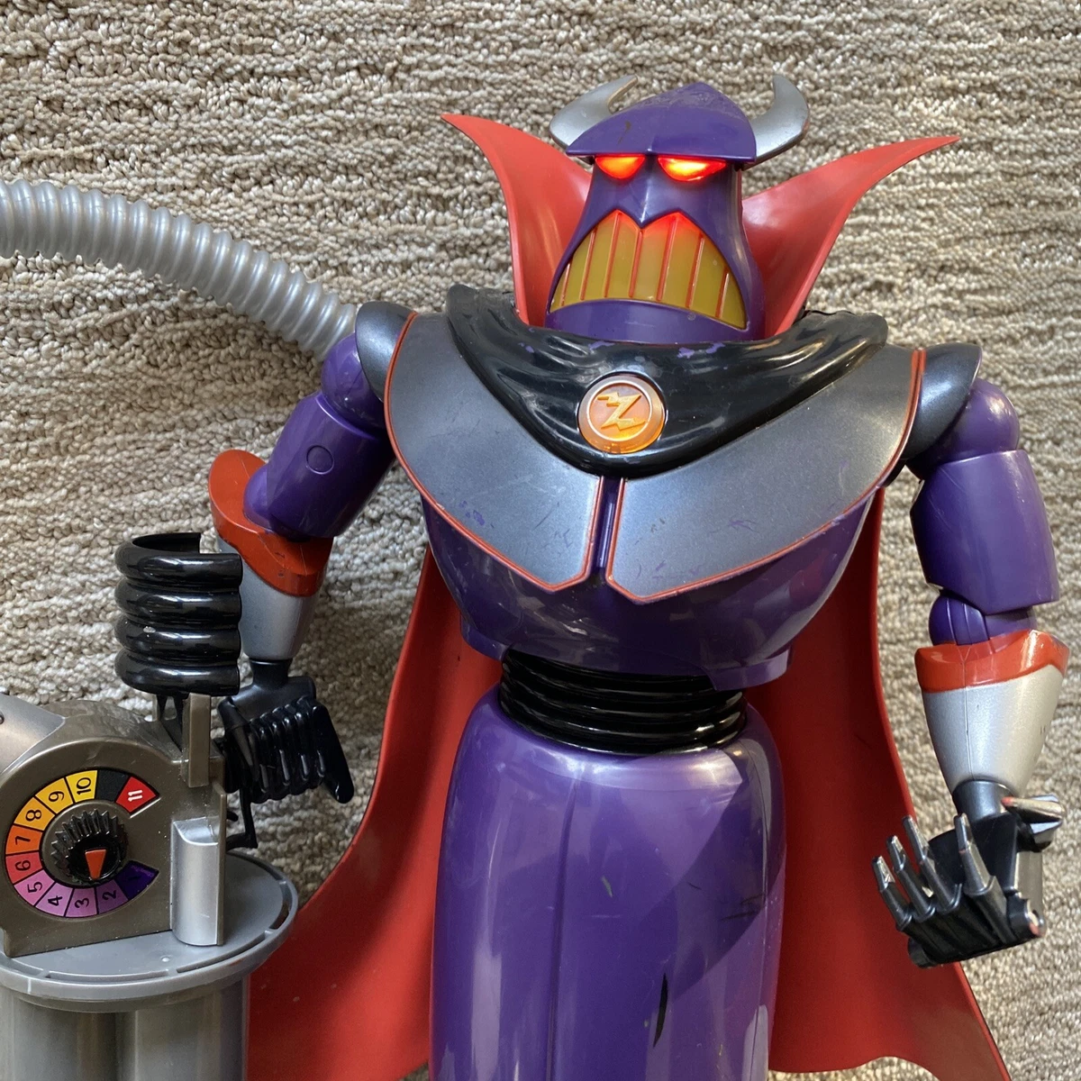 ZURG TOY STORY Rare DISNEY Pixar vintage Purple Robot TALKING FLASHING light