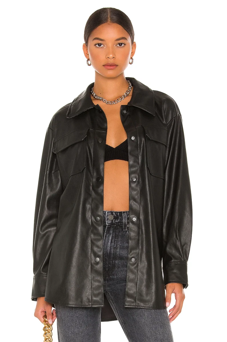 Steve Madden Faux Good Measure Shacket in Black SIZE LARGE | eBay
