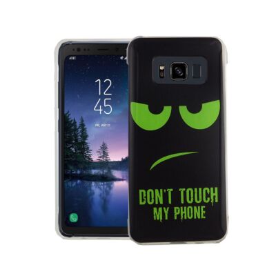 Handy Hülle für Samsung Galaxy S8 Active Dont Touch Grün Tasche Case Cover Motiv