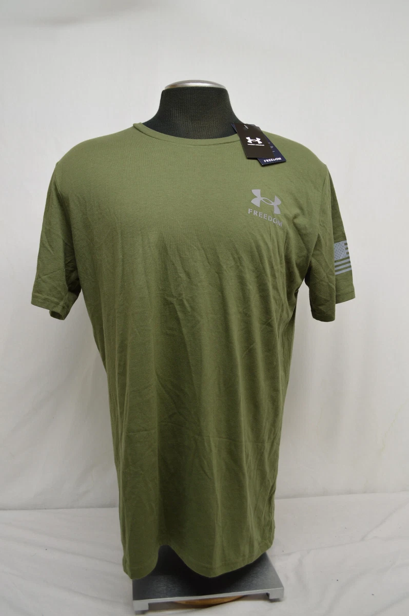 NEW Under Armour 1373887-390-XL Freedom By Land Mens Size XL OD Green T- Shirt