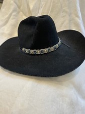 Hatband Blue Crystal Bling Silver Studs fits any size hat Western Cowboy NWOT