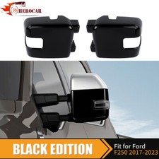2pcs Black Mirror Towing Covers For Ford F250 F350 F450 F550 2017-2023 Exterior