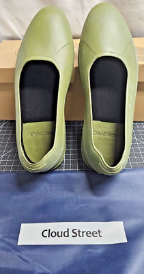 Cloud Street Men Stylish Waterproof Lined Rubber Galosh/Overshoe Olive Sz M wide