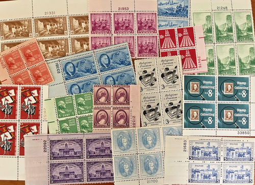 U.S. MINT COLLECTION 400+ VINTAGE STAMPS PLATE BLOCKS / SINGLES / SHEETS / SETS - Picture 21 of 23