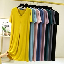 Women Short Sleeve Nightshirt Sleepwear Tee Pajama Set T-Shirt Dress Nightgown