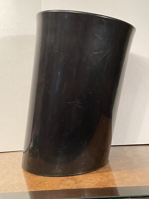 1970s Heller Enzo Mari Danese Milano Asymmetrical Tilted Wastecan In Atessa  Blk