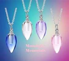 New Teardrop Elegant Cylinder Cremation Urn Keepsake Ashes Memorial Necklace
