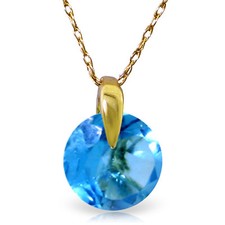 1 CTW 14K Solid gold fine Express Yourself Blue Topaz Necklace 16-24"