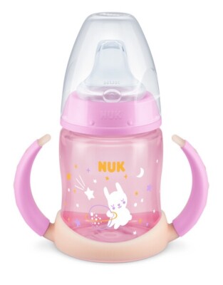 NUK First Choice Trinklernflasche Night 150ml mit Trinktülle mit Leuchteffekt