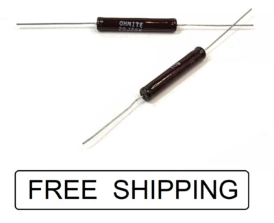 (2x) 20K Ω - 10W - 5% - Vitreous Enamel Wirewound Resistors - Ohmite 20J20K