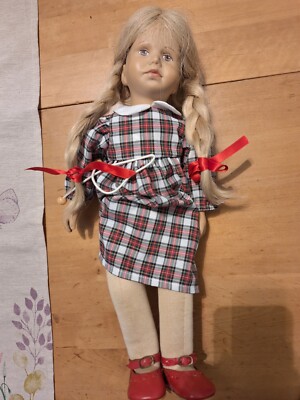 Puppe Karin Heller Stoff sehr guter Zustand 44cm groß