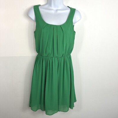 BCX Dress Womens Dress Sz XS Emerald Green Sleeveless Round Neck Minimalist