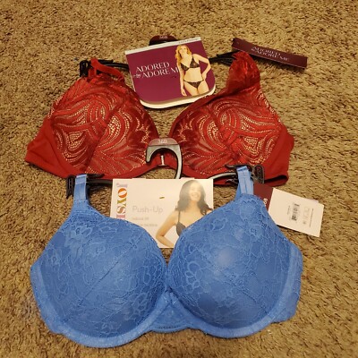 NWT Joyspun Women's Lace Push Up Bra Blue + Adore Layla Push Up 36B
