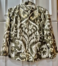 CHICO  S SIZE 2 L LINEN AND COTTON JACKET WITH TWO POCKETS