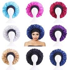 US Extra Large Long Hair Care Satin Bonnet Cap Night Sleep Hat Head Wrap Cover