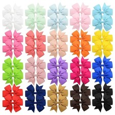 40PCS 3 Inch Hair Bows for Girls Grosgrain 1 Count Pack of 40 , 40pcs/20pair