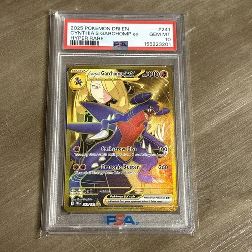 2025 POKÉMON DRI EN-DESTINED RIVALS HYPER RARE #241 CYNTHIA'S GARCHOMP EX PSA 10