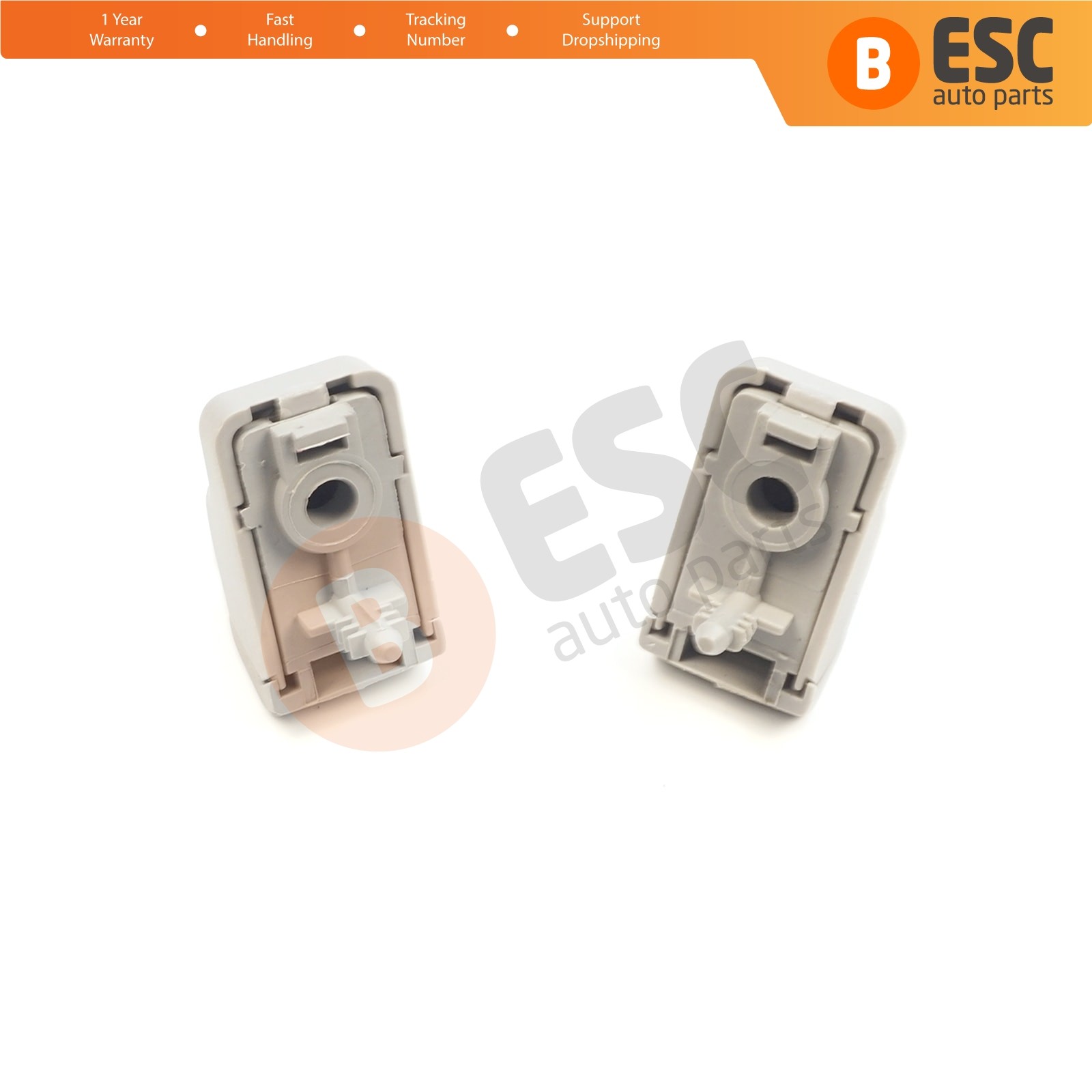 2X Sun Visor Holder Clips Light Gray 735633192 For Fiat Tipo 356 Egea 2015-On