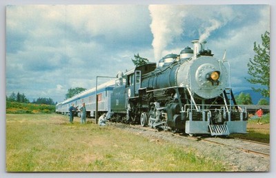 Cottage Grove Oregon Steam Train Excursion Postcard OP&E No. 19