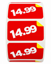  14.99 Pricing Stickers Red/Yellow 1.5" x 1" Retail Price Labels 1000 Count