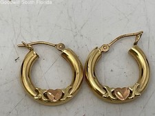 Gold 14K Earrings Women's Stamped 14KT-Tested 13.86KT Weight 1.5g