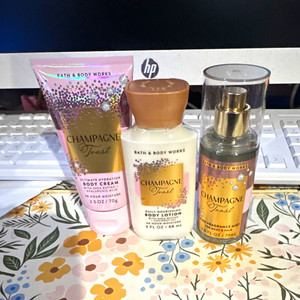 Bath & Body Works Champagne Toast Travel Set Mist Lotion Cream w/ Shea HA