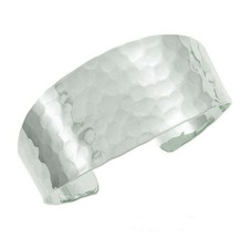 Bracelet Jonc Esclave Martelé Ouvert Argent Massif 925 Rhodié Dolly-Bijoux