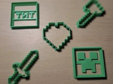 Mojang Minecraft 5 Stück 3D Ausstechformen Keksausstecher Plätzchenformen