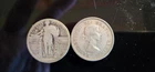 Standing Liberty Quarter , Worn, No Date and 1964 Canadian Quarter 80% Silver