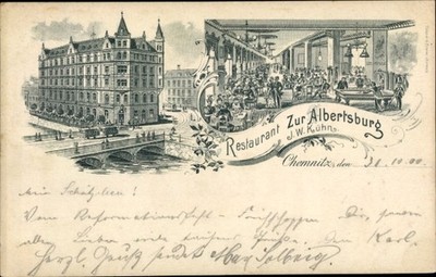 Litho Chemnitz Sachsen, Restaurant zur Albertsburg, Inh. J.W. Kühn - 10895683