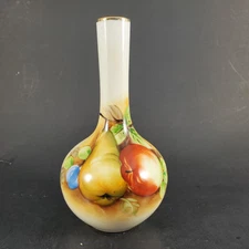 Vintage Fallen Fruit Bud Vase Made In Japan Gold Trim 5.75"