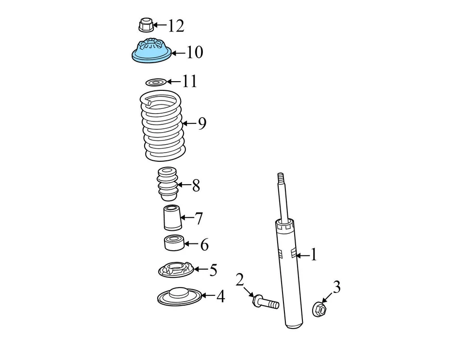 2008-2017 AUDI A5 QUATTRO - Front Upper Rubber Strut Mount 8K0412377C - Image 3 of 4