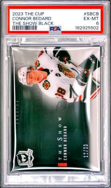 2023 Upper Deck The Cup /99 The Show Black #SB-CB Connor Bedard SSP PSA 6 view 11