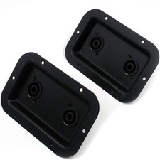 2x Speaker Jack Plate Audio Dual Speakon Mounting Plates Iron 5.35"x3.5" C708
