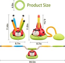 3 in 1 Musical Jump, Toss Ring Game Toys, Stomping Launch Rocket Launcher for...