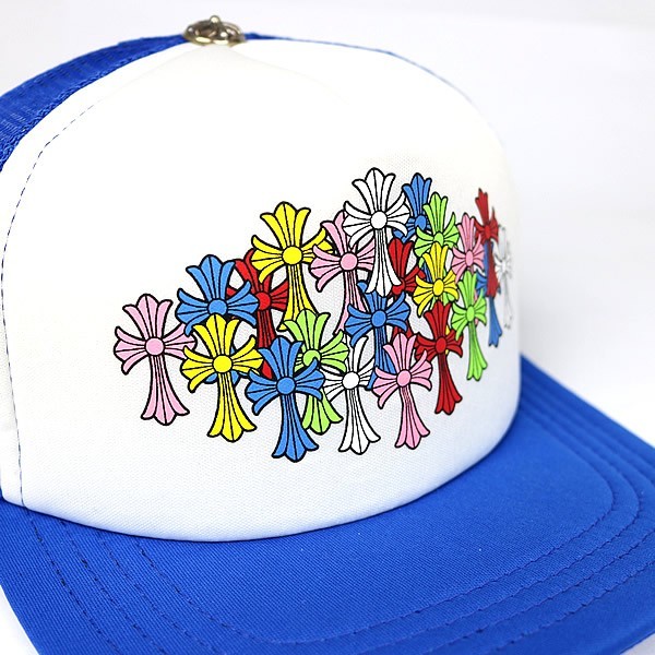 CHROME HEARTS Multicolor Cross Patch Print Trucker Cap Men's SV925 Blue thumbnail 4
