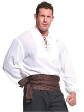 White Renaissance Pirate Shirt - Rock Stars - Costume - Men - 2 Sizes