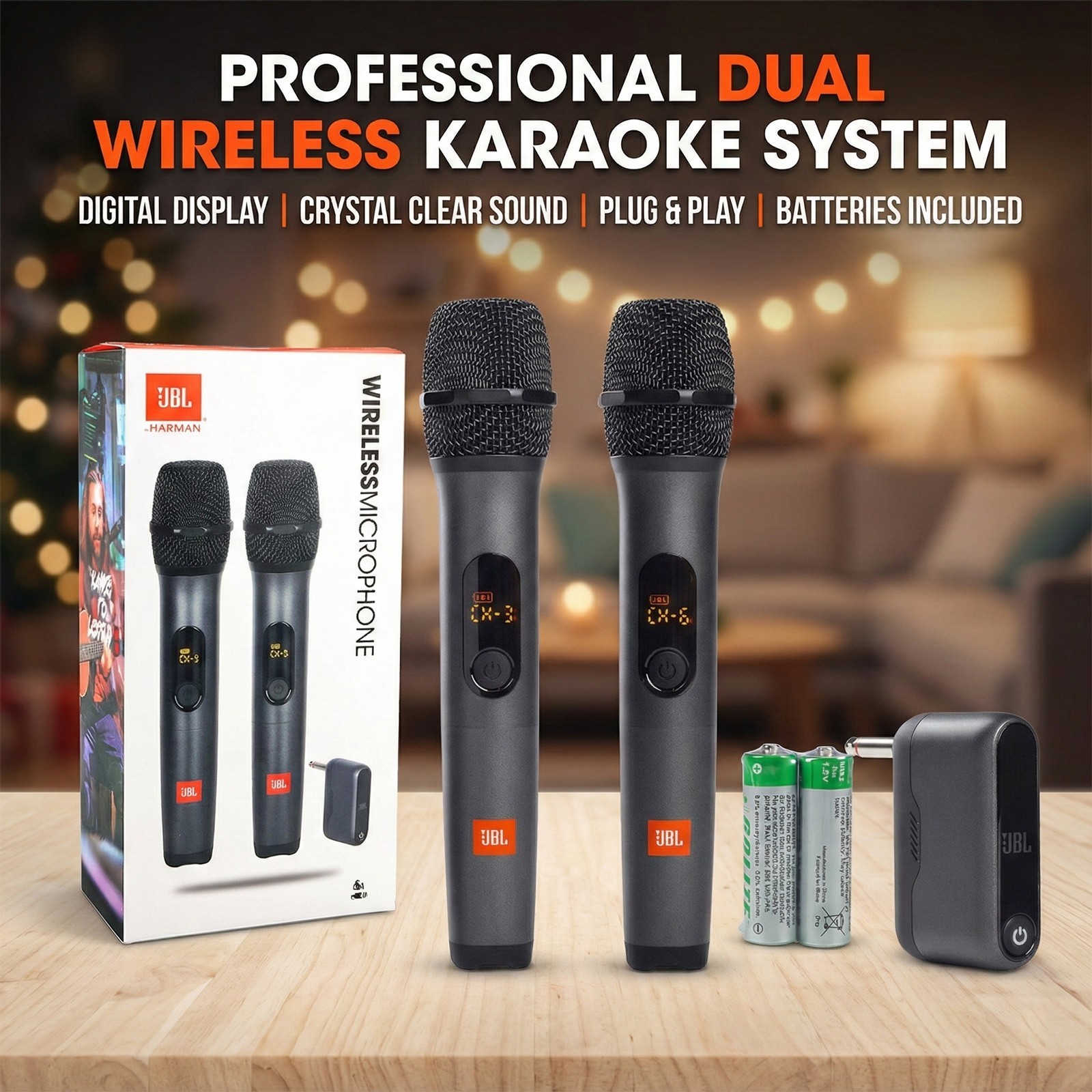 Genuine JBL 2x Wireless Dynamic Microphones Receiver Fits PartyBox 310 710 MIC
