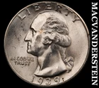 1939-D Silver Washington Quarter - Choice Gem Brilliant Unc++  Lustrous  #K194