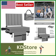 Folding Bleacher Seat with Ergonomic Backrest - Easy Carry and Secure Hooks
