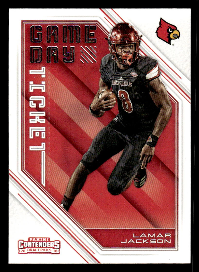 2018 PANINI CONTENDERS DRAFT LAMAR JACKSON 4 GAME DAY TICKET LOUISVILLE